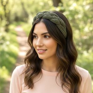 Olive Green Double Sailor Knot Headband , Handmade and NWOT